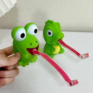创意吐舌头青蛙bb哨，发声玩具捏捏乐，回弹解压小恐龙发泄玩偶小学生