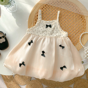 婴儿裙子夏装女童，0-1岁夏季ins吊带连衣裙，网纱裙宝宝衣服公主裙子