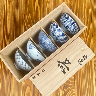 日本进口碗陶瓷碗套装御浓烧青花瓷餐具家用创意碗日式小碗米饭碗