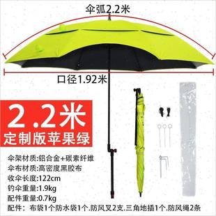 姜太公金威6s钓鱼伞2米2.2米2.4米大钓伞万向防雨风加厚遮阳伞