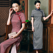 旗袍复古中国风改良版连衣裙时尚修身显瘦走秀演出服宴会礼服