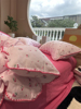 a类母婴玫粉色，双层纱小樱桃少女，四件套纯棉1.5m1.8被套床单三件套