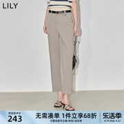 LILY2024春女装都市时尚通勤款显瘦小直筒九分裤西装休闲裤女