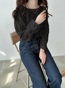 日本直邮grl女装2024春季波浪，条纹显瘦宽松基本款，长袖t恤