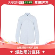 香港直邮潮奢 Off-White 女士灰白色系腰带纽扣长袖衬衫