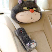 卡通可爱坏猫咪汽车头枕靠枕护颈枕靠垫抱枕腰靠车饰用品通用萌