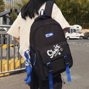 双肩包女日系Black设计感百搭大容量旅行背包男初中生高中生书包