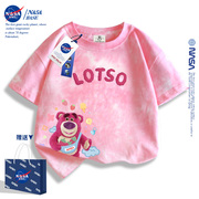 NASA女童t恤短袖2024夏季夏日多巴胺穿搭中大童纯棉半袖夏装