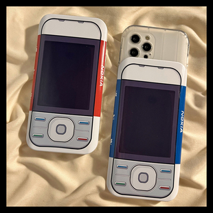 宏界创意诺基亚滑盖电话适用iphone14promax苹果15手机壳12小众，个性14pro防摔13promax高级感11全包保护套