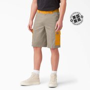 Dickies 混合材质工装短裤，11 英寸 - 沙漠沙色/亮黄色 (cbo)