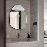 梳妆镜子卫生间镜子挂墙LED浴室镜现代背景装饰镜异形简约化妆镜