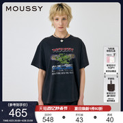 MOUSSY 2024夏季美式复古摇滚街头感短袖T恤女010HSQ90-2391