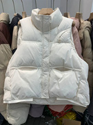 韩系小个子时尚个性白色保暖羽绒马甲女秋冬百搭背心外套