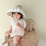 儿童防晒帽韩国亲子款夏季洋气网红同款女孩遮阳帽女孩宝宝空顶帽