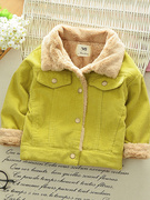 5男童外套加绒加厚冬装婴儿宝宝灯芯绒上衣1-4岁儿童保暖棉衣棉服