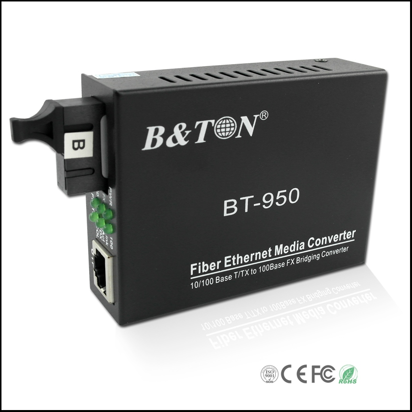 BT-950百兆单模单纤收发器光纤收发器光电R转换器一对