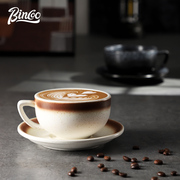 Bincoo陶瓷杯咖啡杯专业拿铁艺术拉花杯压纹下午茶创意咖啡杯套装