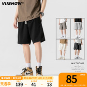 VIISHOW夏季短裤男士潮流五分裤纯色日系运动裤情侣休闲裤子男装