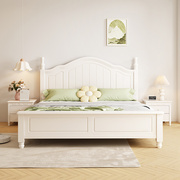 实木床美式床1.5米约双人床白色，1.35床架家用卧室主卧