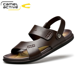 Camel Active/骆驼动感男士凉鞋真皮软底沙滩鞋头层牛皮防滑休闲
