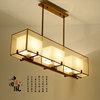 新中式吊灯现代简约长方形餐厅灯三头创意个性吧台饭厅茶室书房灯