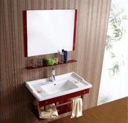 钢化玻璃陶瓷挂墙洗手台盆卫生间面盆柜组合洗脸池不锈钢卫