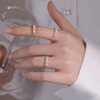 巷南925纯银珍珠戒指素圈女食指，戒指环夏小众(夏小众)设计感开口尾戒