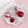 5个ins梦幻七彩球蛋糕，装饰摆件塑料，透明生日粉大红色磨砂面哑光