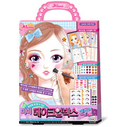 韩国儿童化妆品套装diy公主涂色彩妆盒图案，贴纸补充装女孩玩具