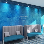 渐变蓝色3d斑驳电视墙墙纸客厅卧室酒吧奶茶店咖啡厅水彩艺术壁纸