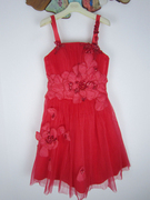 pink mary粉红玛琍/粉红玛丽 夏季钉珠花朵吊带连衣裙 礼服 标齐