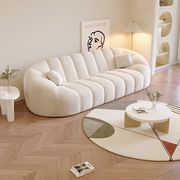 北欧极简奶油风贝壳沙发客厅整装大小户型轻奢设计师网红布艺沙发