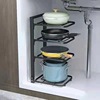 厨房锅具置物架家用落地多层台面可调节多层橱柜收纳下水槽放锅架