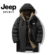 jeep吉普男士棉衣棉袄2023冬季加厚棉服中长款保暖外套军大衣