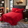 三件套多色选全棉加厚床单生态磨毛大红色加大床单件纯棉保暖被单