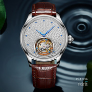 士手表机械镂空镶钻皮带表瑞士机芯品牌，腕表防水机械表男时尚