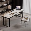 轻奢岩板书桌家用办公桌现代简约笔记本电脑桌书房写字桌极简书桌
