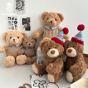 la朴町生日帽礼物熊玩偶(熊玩偶，)泰迪熊玫瑰，绒玩具小熊公仔送女友diy