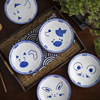 景德镇青花陶瓷十二生肖日式卡通，可爱盘子创意家用菜盘碗碟套装