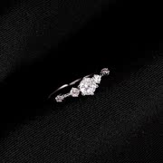 S925银锆石戒指女小众独特设计指环轻奢高级感莫桑钻戒指时尚个性
