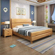 简约全实木床1.5米橡木单人床1.2米家用出租房成人经济型高箱童床