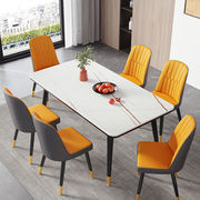 简约岩板餐桌家用小户型现代轻奢吃饭桌子长方形，大理石餐桌椅组合