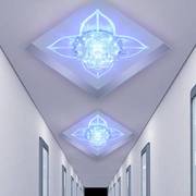 现代简约水晶过道灯温馨入户玄关菱形射灯，创意方形形走廊灯门厅