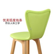 曲邦实木酒吧椅创意，高靠背椅欧式木质吧台椅子，时尚吧凳简约高脚凳