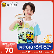 bduck小黄鸭童装儿童短袖T恤男2024夏季男童网眼半袖透气上衣