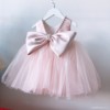 女童礼服高端韩版粉色生日宴会，服蓬蓬裙表演公主，裙蓬松儿童婚纱裙