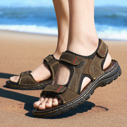 保罗骆驼夏季真皮凉鞋男户外休闲鞋运动沙滩鞋潮越南牛皮开车鞋