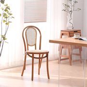 索耐特藤椅美式复古实木书，桌椅设计中古椅咖啡厅酒店法式藤编餐椅