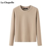 拉夏贝尔/La Chapelle秋冬摇粒绒长袖T恤女士保暖打底衫上衣