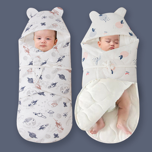 新生婴儿抱被防惊跳睡袋襁褓，秋冬纯棉厚款包被初生宝宝外出用品